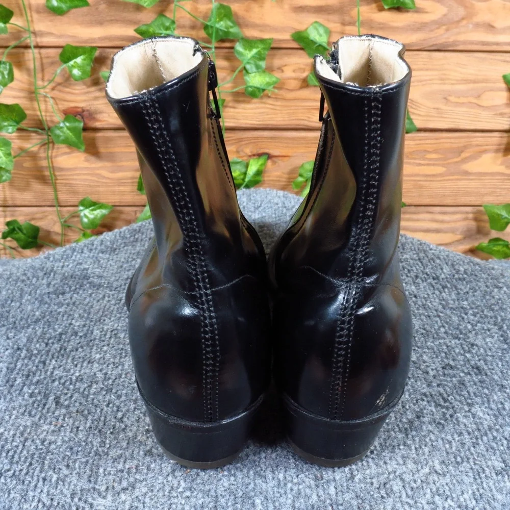 Hanover 3688 Mens Western Side Zip Boots Size 9.5 D/B Dress Formal Black Leather - Picture 8 of 8